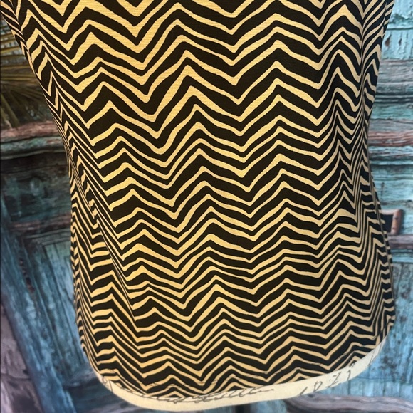 Chaps petite brown and black sleeveless blouse, size Petite medium, GUC - Picture 9 of 11